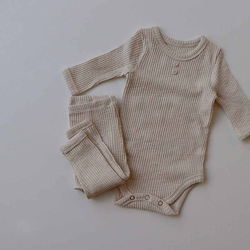 New Baby Long-sleeved Pit Strip Romper  Pants Suit - Cindi Book