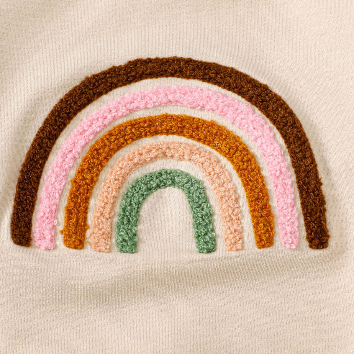 Children's Four-color Towel Embroidery Rainbow Long-sleeved Shirt Fake Drawstring Trousers Two-piece Set - Cindi Book