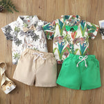 Beach Multi-color Printed Shirt Boys' Shorts Two-piece Set - Cindi Book
