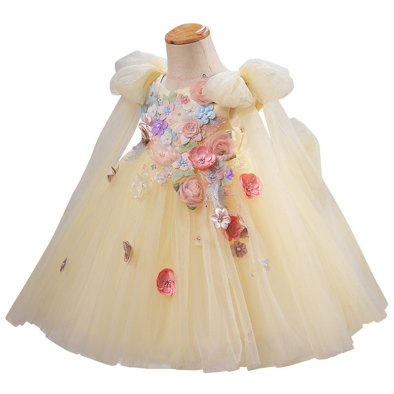 Girls' Applique Dress Children Bow Children's Mesh Sleeveless Premium Tulle Tutu Super Fairy - Cindi Book