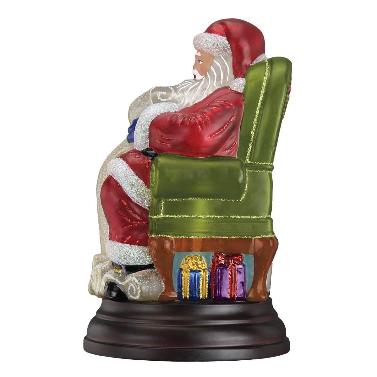 Old World Christmas Santa Checking His List Light - hand-blown glass Christmas tree ornament (view 4)