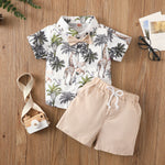 Beach Multi-color Printed Shirt Boys' Shorts Two-piece Set - Cindi Book