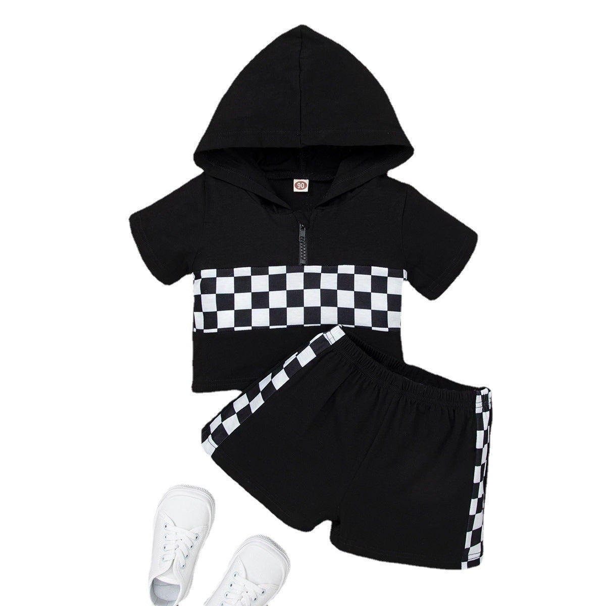 Infant Toddler Black And White Plaid Contrast Color Suit - Cindi Book