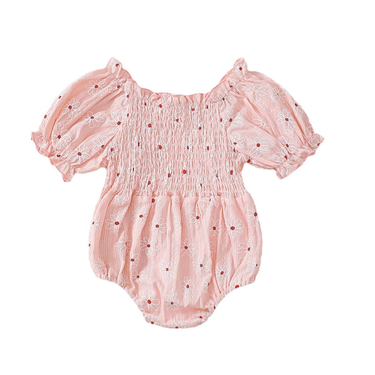 Little Sun Print Puff Sleeve Romper - Cindi Book