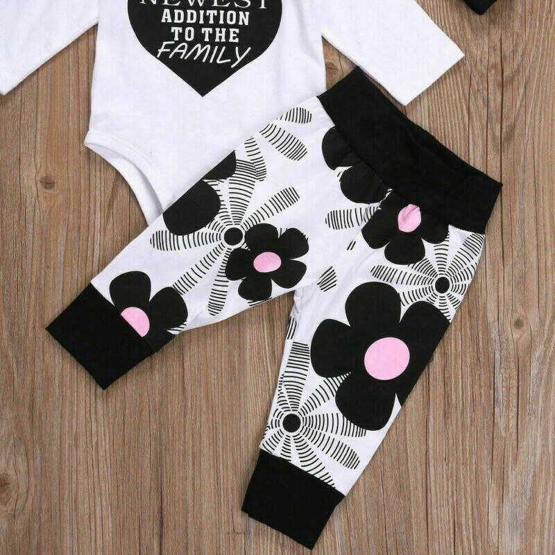 Children's cotton long-sleeved heart-shaped printing three-piece suit - Cindi Book