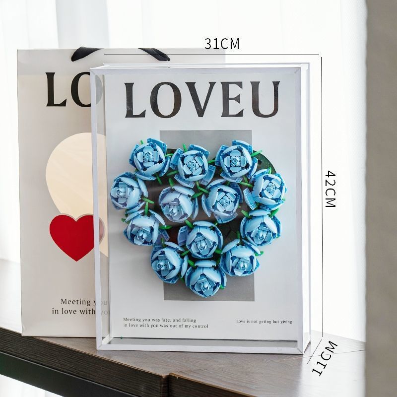 Rose Bouquet Building Blocks Gift Box DIY Handmade - Cindi Book