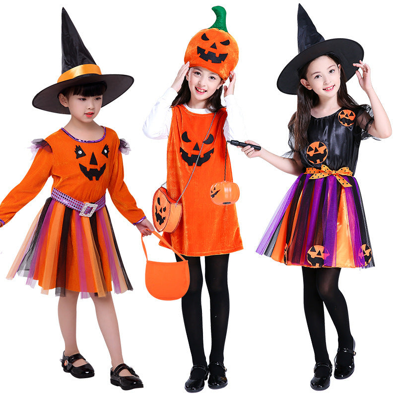 Children's Halloween costume girls pumpkin costume - Cindi Book