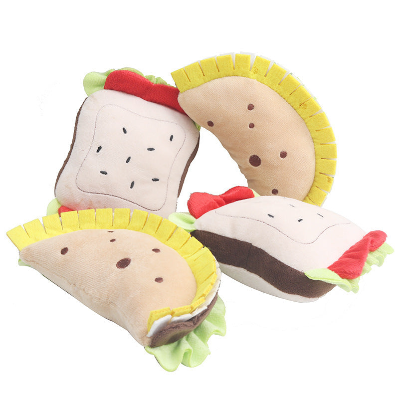 Dog Teething Simulation Sandwich Dumplings Chewing Noise Plush Toy - Cindi Book
