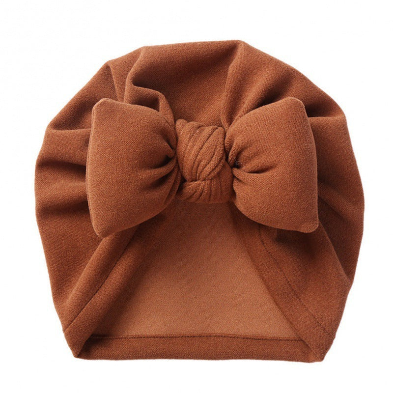 New Style Cashmere Baby Pullover Hat Cotton Filled Bow - Cindi Book