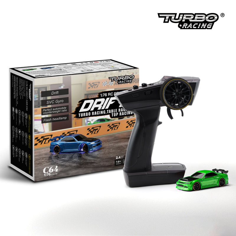 Turbo Racing 1vs76 C64 Drift RC Car With Gyro Radio Full Proportional Remote Control Toys RTR Kit For Kids And Adults - Cindi Book