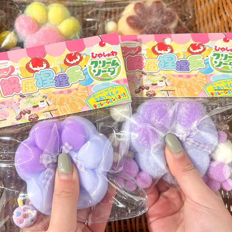 Large Cat's Paw Squeezing Toy Coconut Meat Powder Plush Good-looking Decompression Artifact - Cindi Book