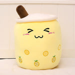 Fruit Milky Tea Cup Pillow Plush Toy Leather Phone Case - Cindi Book