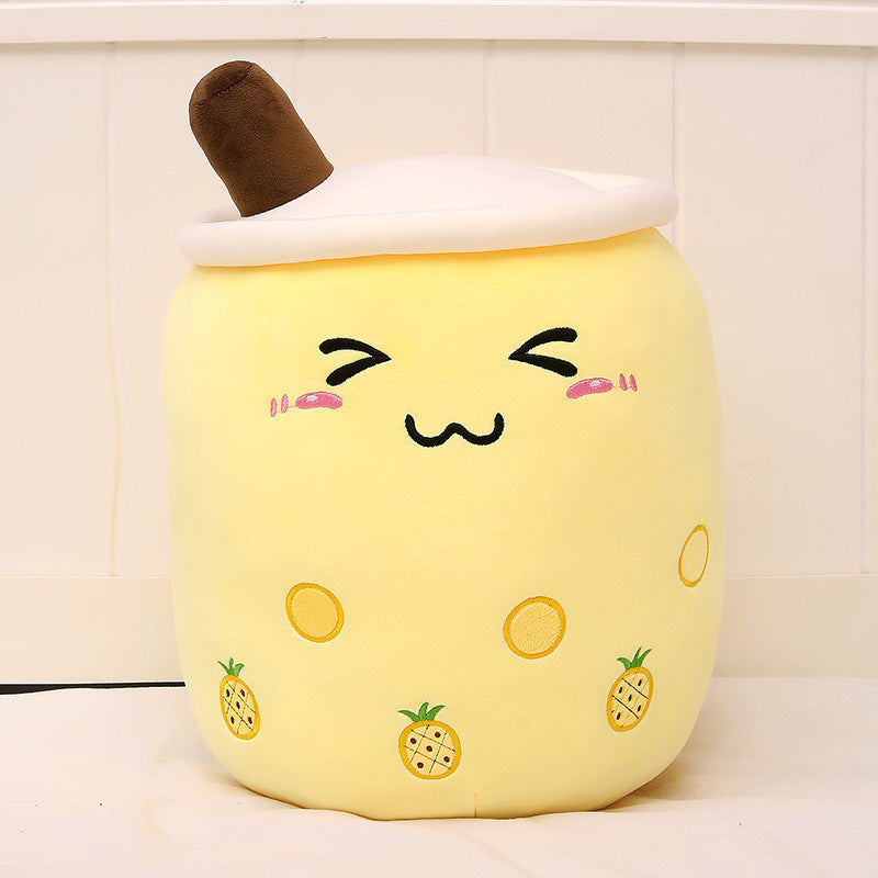 Fruit Milky Tea Cup Pillow Plush Toy Leather Phone Case - Cindi Book