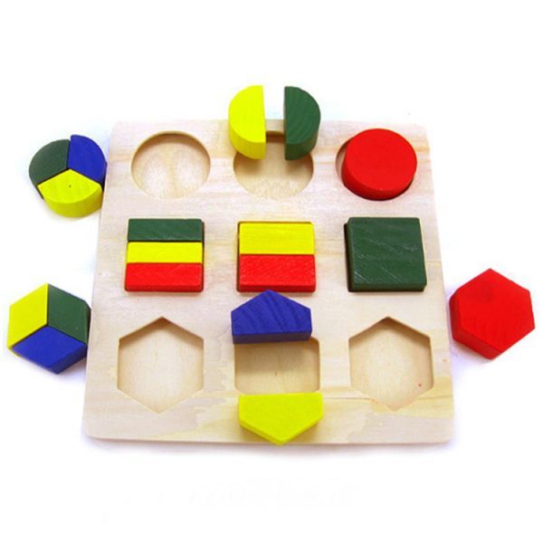 Wooden Geometrical Shape Baby Toy Jigsaw - Cindi Book