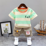 Summer Letter Lapel Short Sleeve Two-piece Suit - Cindi Book