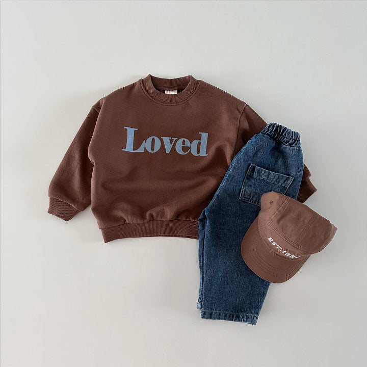 Children Comfortable Letter Crew Neck Top - Cindi Book