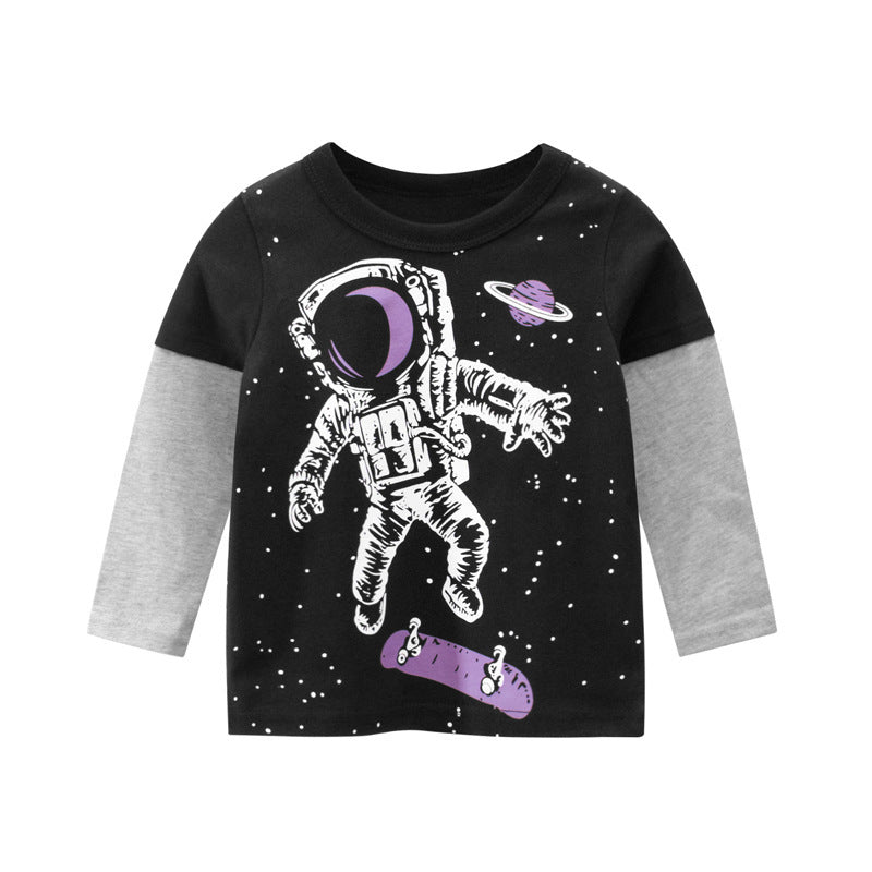 Boys Long Sleeve T-shirt Children's Clothing Baby Tops - Cindi Book