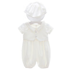 Boy's White Full Moon Full Year Wine Suit With Hat Dress Two-piece Set - Cindi Book