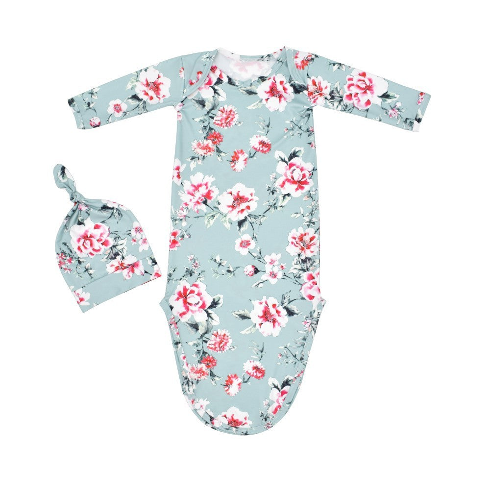 Newborn Knotted Nightgown Baby Sleeping Bag Print - Cindi Book