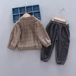 Baby boy long sleeve plaid suit - Cindi Book