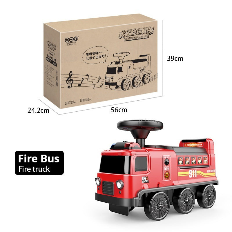 Children's Space Bus Fire Police Electric Toys Can Sit People - Cindi Book