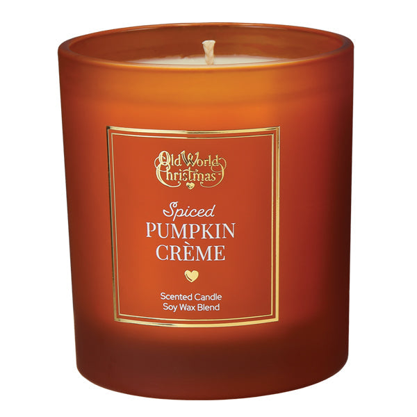 Old World Christmas Spiced Pumpkin Creme Candle - hand-blown glass Christmas tree ornament (view 7)