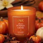 Old World Christmas Spiced Pumpkin Creme Candle - hand-blown glass Christmas tree ornament