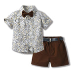 Bowknot Short-sleeved Cardigan Boys' Shorts Two-piece Set - Cindi Book