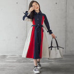 Korean Version Of The Big Kids Girls Multi-color Stitching Fashion A-line Skirt - Cindi Book