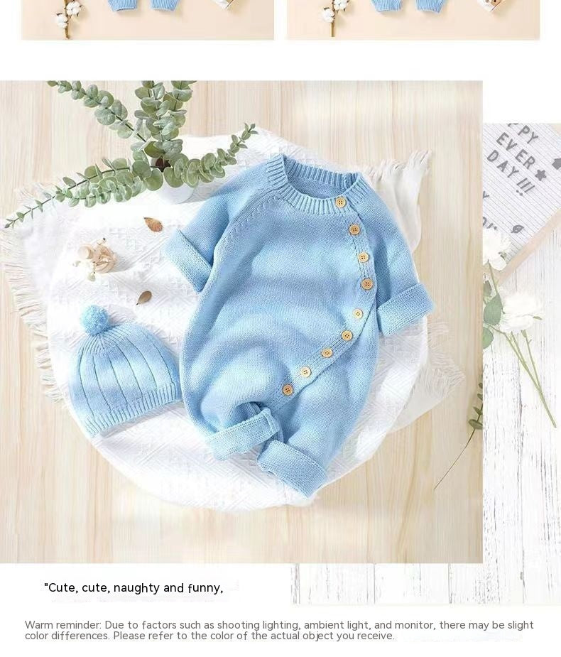Babies' Knit Jumpsuit Male And Female Baby Sweater - Cindi Book
