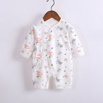 Baby's Cotton Long-sleeved Lace-up Butterfly Jumpsuit - Cindi Book