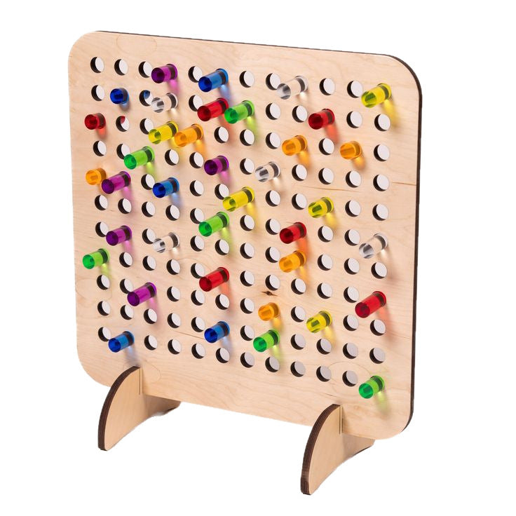 Montessori Early Childhood Education Rainbow Wire-wrap Board Pixel Art Educational Toys - Cindi Book
