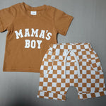 Round Neck Short Sleeve Plaid Shorts Two-piece Set - Cindi Book