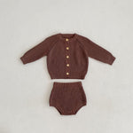 Baby Cotton Yarn Bulky Underpants Cardigan Coat Two-piece Suit - Cindi Book