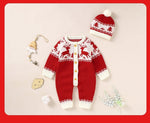Baby Christmas Elk Knitted One-piece Suit - Cindi Book
