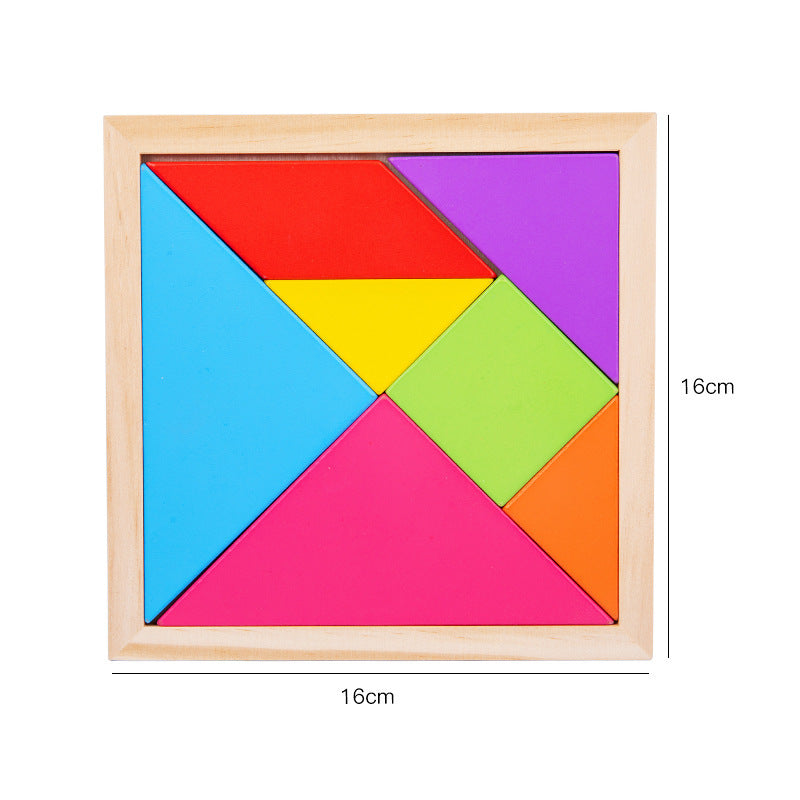Children's Pine Tangram Early Education Patchwork Toy - Cindi Book