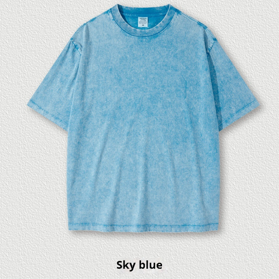 Washed Round Neck Short Sleeve Batik Children's T-shirt - Cindi Book