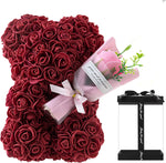 Rose Bear Preserved Fresh Flower Valentine's Day Birthday Gift - Cindi Book