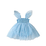 Girls' Mesh Flounced Sleeve Shoulder Princess Onesie - Cindi Book