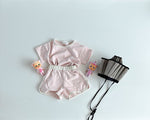 Breathable Stripes Homewear Short Sleeve Shorts Outwear Children's Clothing - Cindi Book