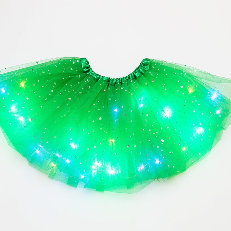 Magical & Luminous  LED Princess Halloween Tutu Skirt Sequins Shiny Skirt - Cindi Book