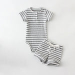Two-piece Boys' Summer Round Neck Romper Suit - Cindi Book