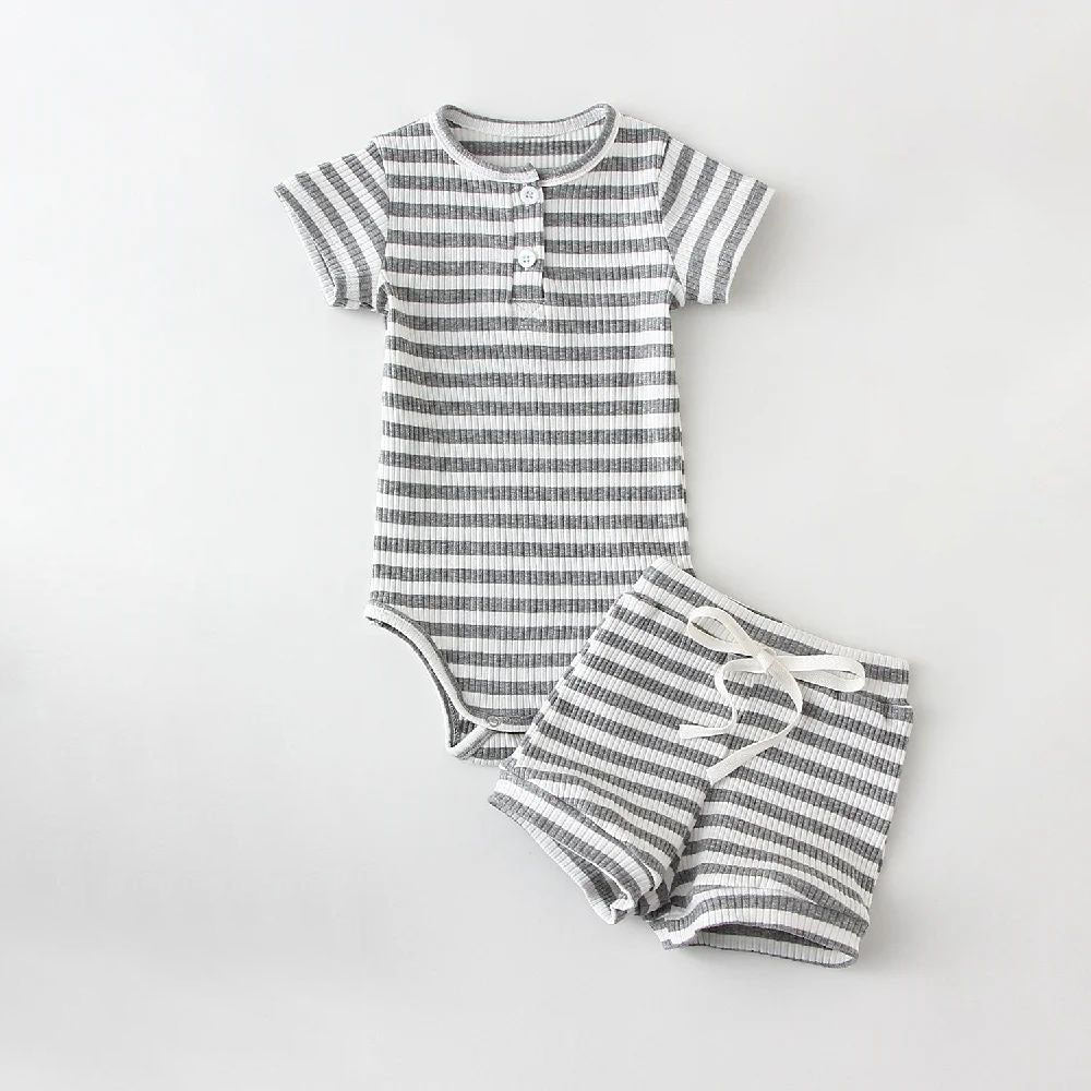Two-piece Boys' Summer Round Neck Romper Suit - Cindi Book