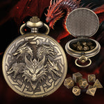 Retro Creative Pocket Watch Shaped Tabletop Game Dice Set -7PCS Metal Polyhedral Dice, Steampunk Style Portable DND Dice Set, Exquisite Metal Craftsmanship, Adding Unique Charm To Tabletop Games - Cindi Book
