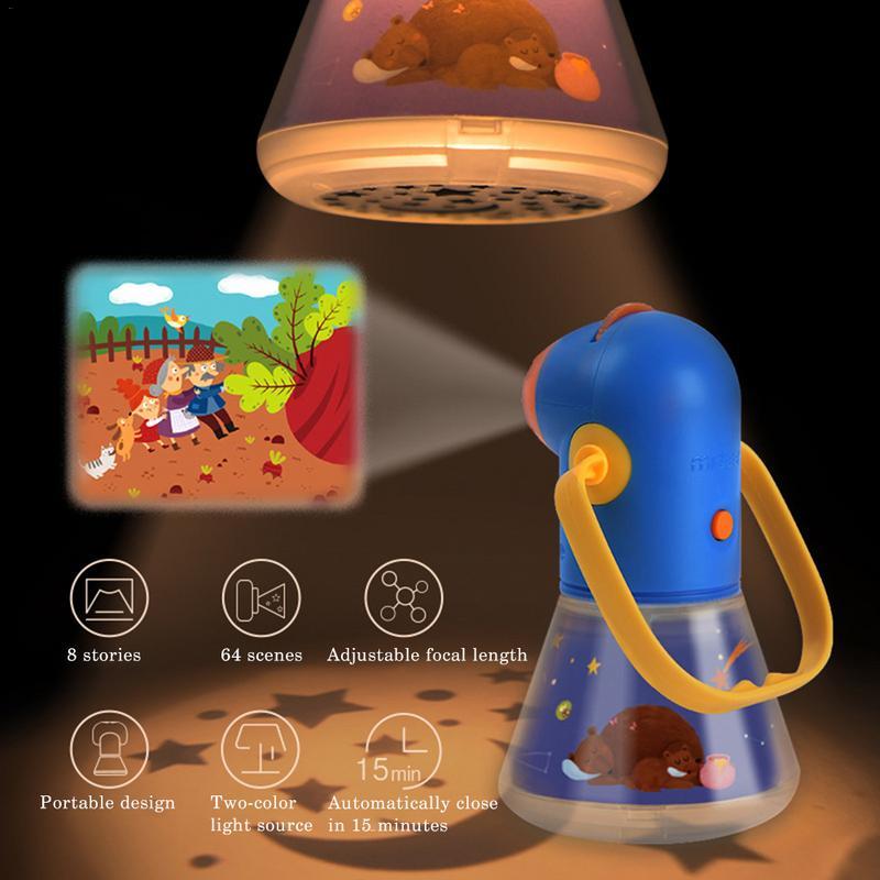 Children Night Lamp Projection Lamps Multifunction Story Projector Kids Early Education - Cindi Book