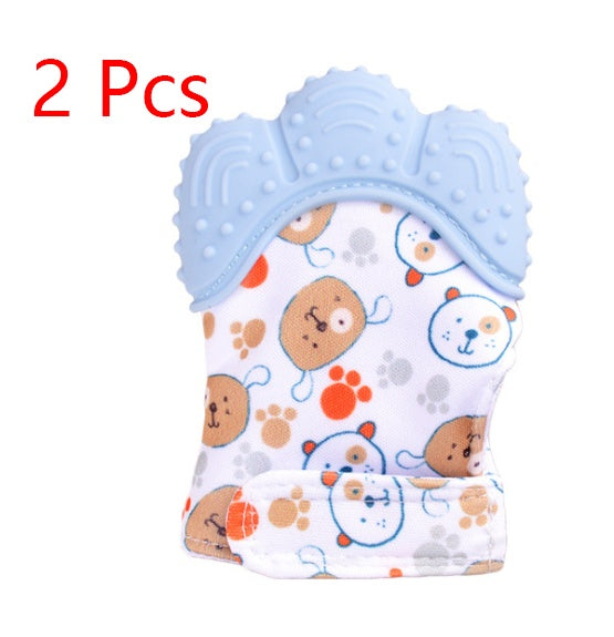 Baby teether baby anti-bite silicone molar gloves children's sound toys - Cindi Book