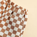 Cotton And Linen Short Sleeve Lapel Polo Shirt Two-piece Set - Cindi Book