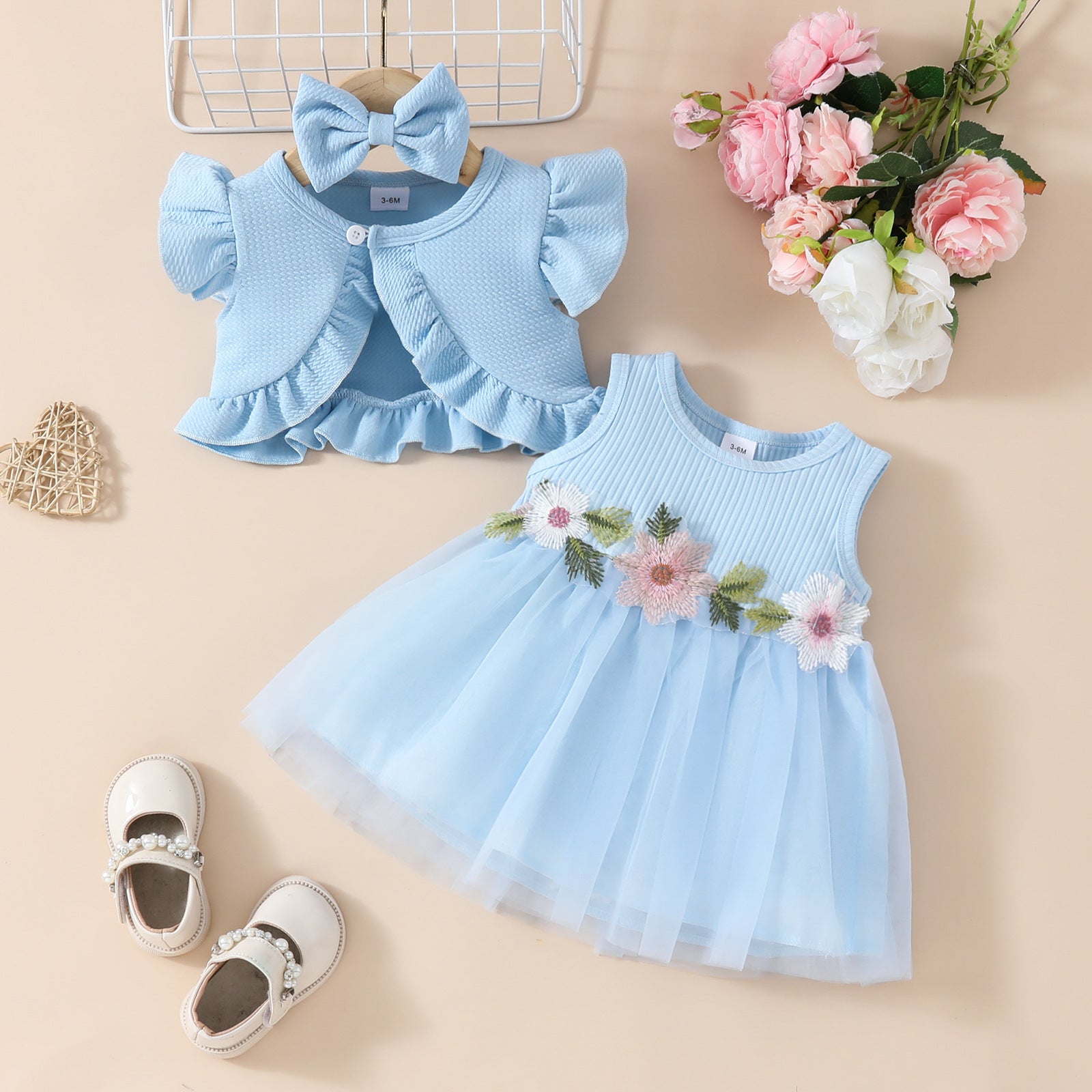Girls' Sleeveless Short Top Mesh Dress - Cindi Book