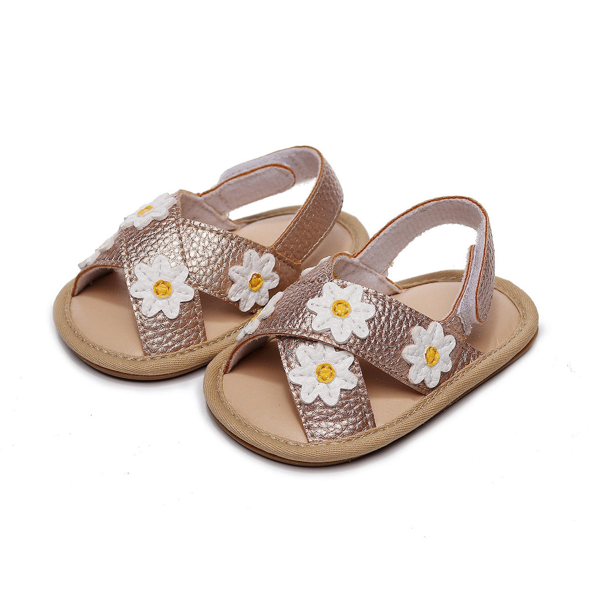Girls' Sandals With Cross Strap Floral - Cindi Book