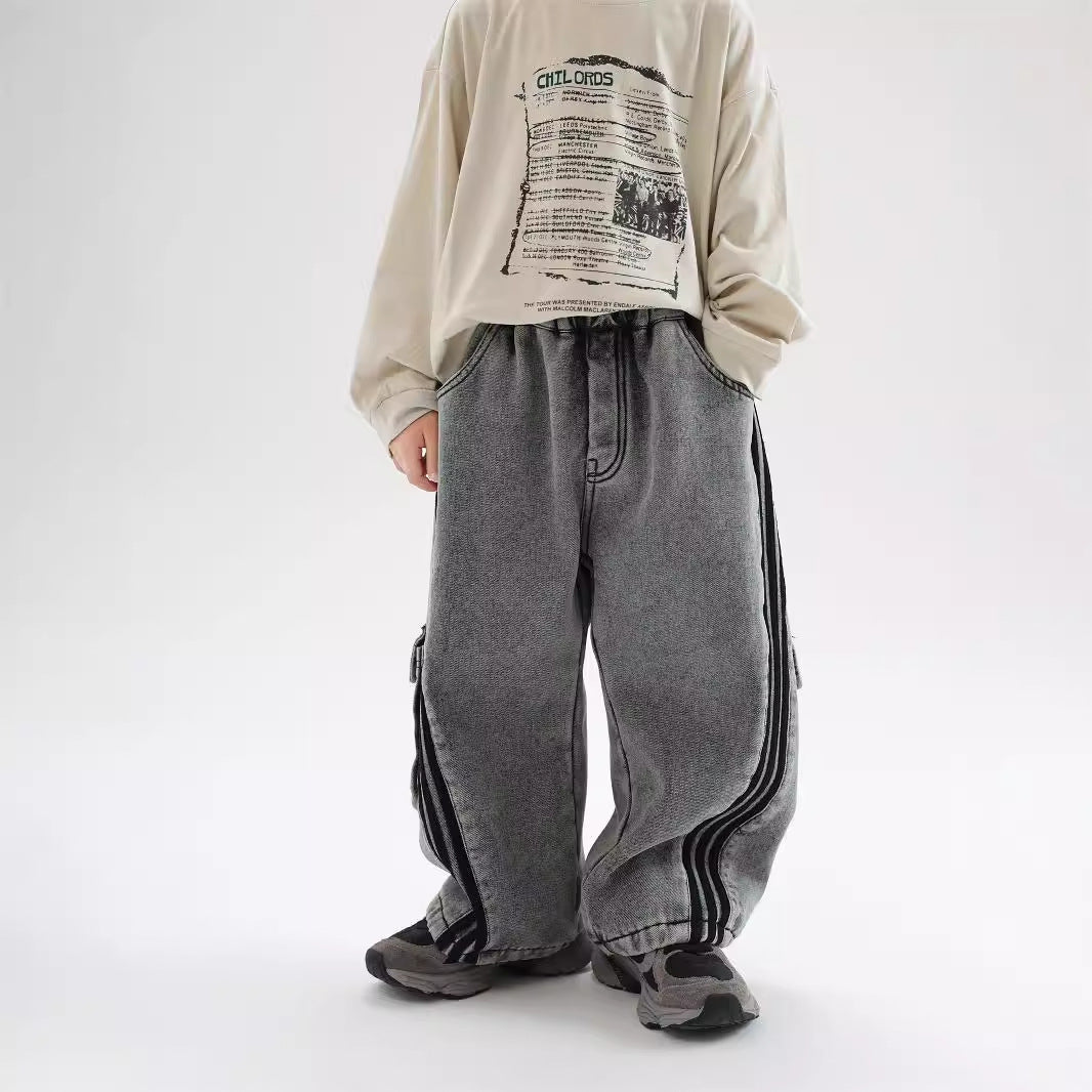 Autumn And Winter New Children Fleece Padded Jeans Warm - Cindi Book
